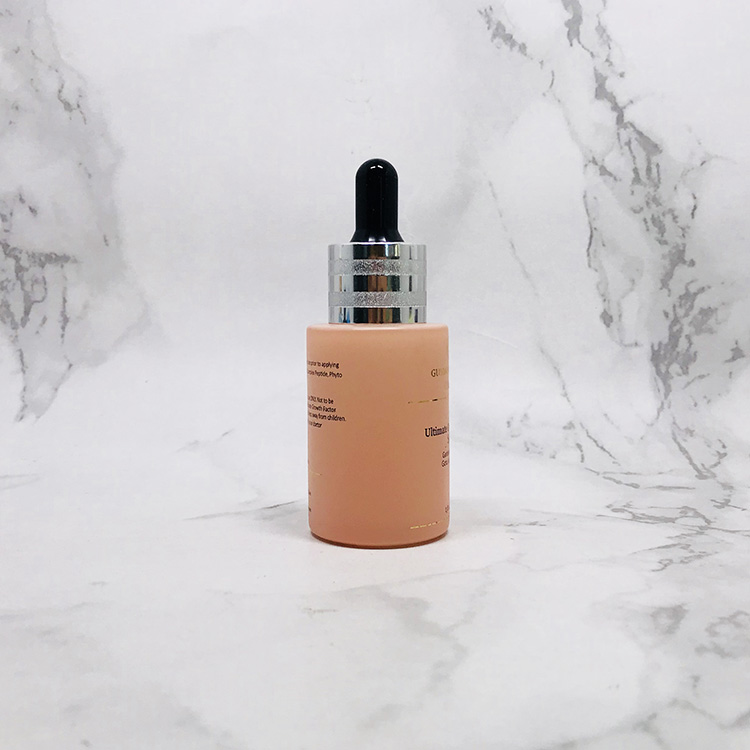 High quality 30ml empty shoulder cosmetic serum glass dropper pipette bottle with custom screen printing