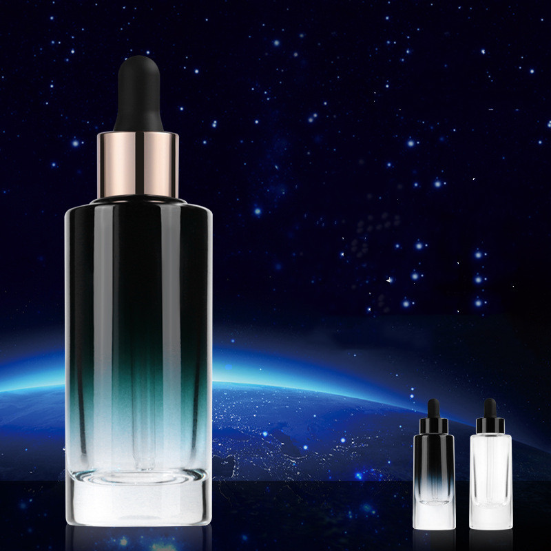 High quality 30ml transparent thick wall and bottom round glass dropper bottles with black cap in good price