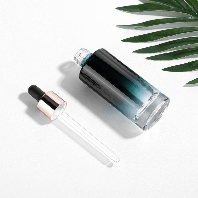High quality 30ml transparent thick wall and bottom round glass dropper bottles with black cap in good price