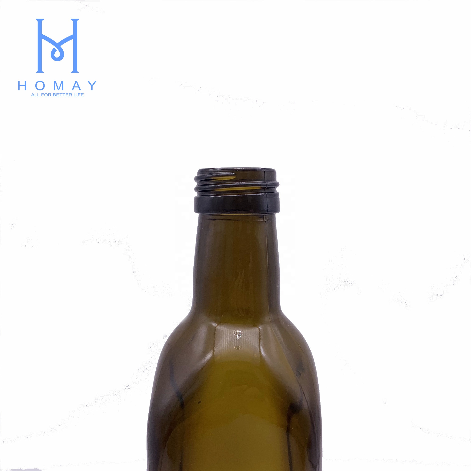 High quality 500ml Square olive oil glass bottle for olive oil packaging with plastic cap