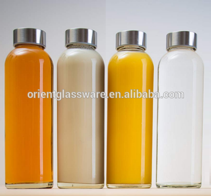 High quality 500ml clear heat-resistant glass water bottle juice bottle