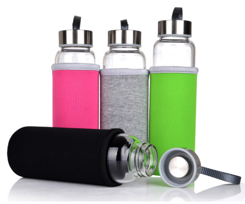 High quality 500ml clear heat-resistant glass water bottle juice bottle