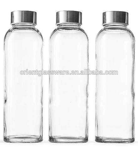 High quality 500ml clear heat-resistant glass water bottle juice bottle