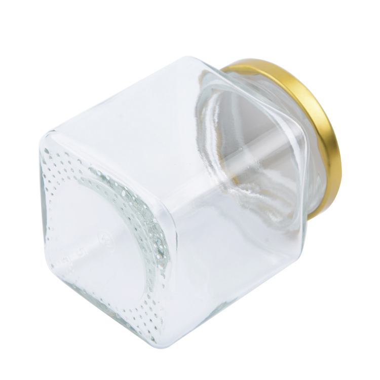 High quality 50ml 100ml 200ml 380ml square food packing glass mason jam honey sauce