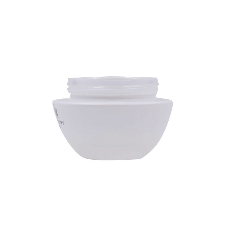 High quality 50ml white glass facial cream jar cosmetic glass jar with plastic lid