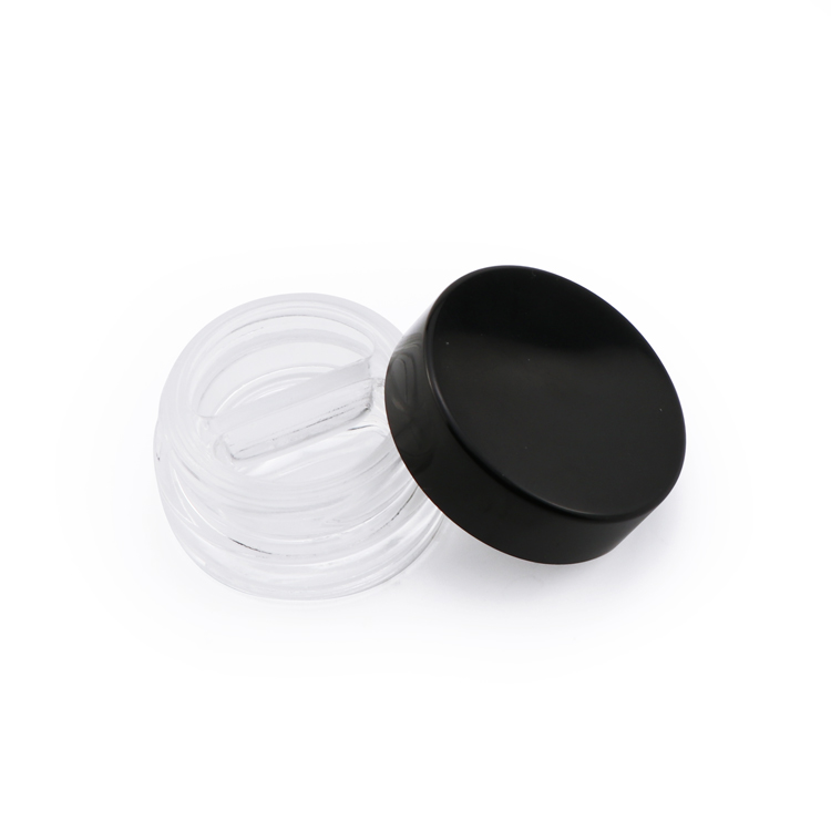High quality 5g 10g 15g round dual chamber small wax oil transparent eye shadow cream glass container jars with lids