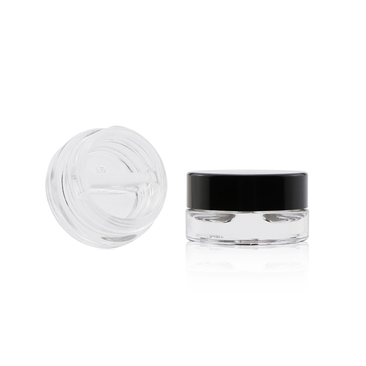 High quality 5g 10g 15g round dual chamber small wax oil transparent eye shadow cream glass container jars with lids