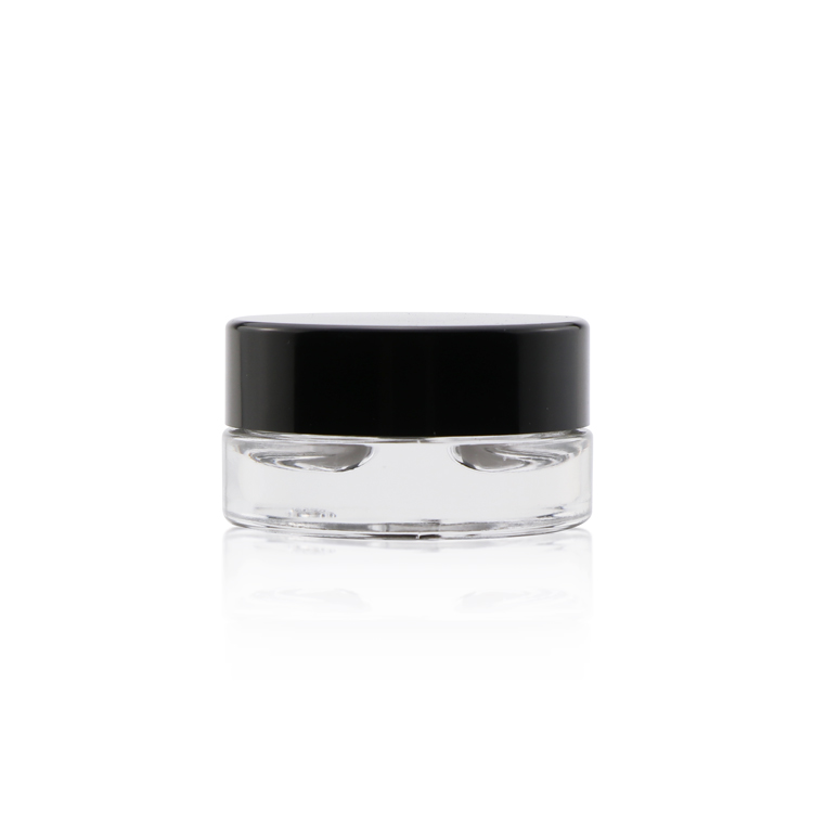 High quality 5g 10g 15g round dual chamber small wax oil transparent eye shadow cream glass container jars with lids