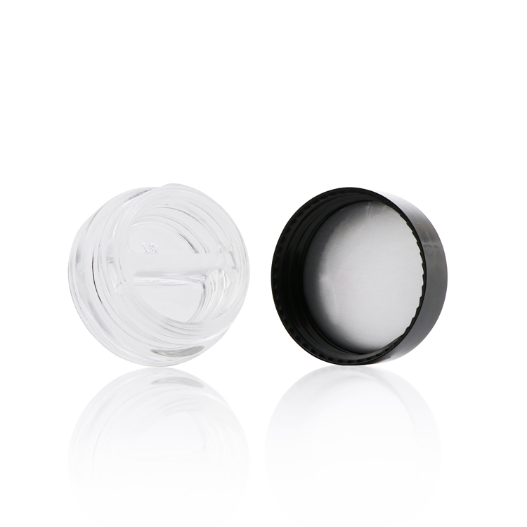 High quality 5g 10g 15g round dual chamber small wax oil transparent eye shadow cream glass container jars with lids