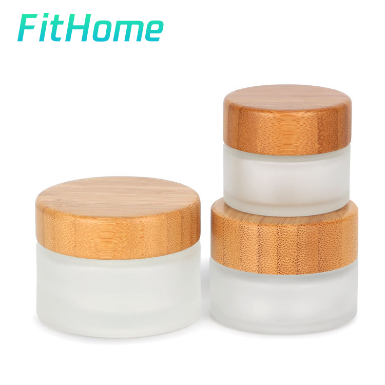 High quality 5g 30g 50g 100g 200g 500g empty bamboo cream cosmetic jar wholesale