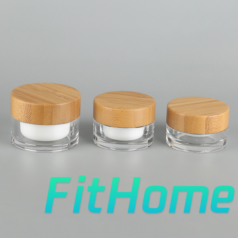 High quality 5g 30g 50g 100g 200g 500g empty bamboo cream cosmetic jar wholesale