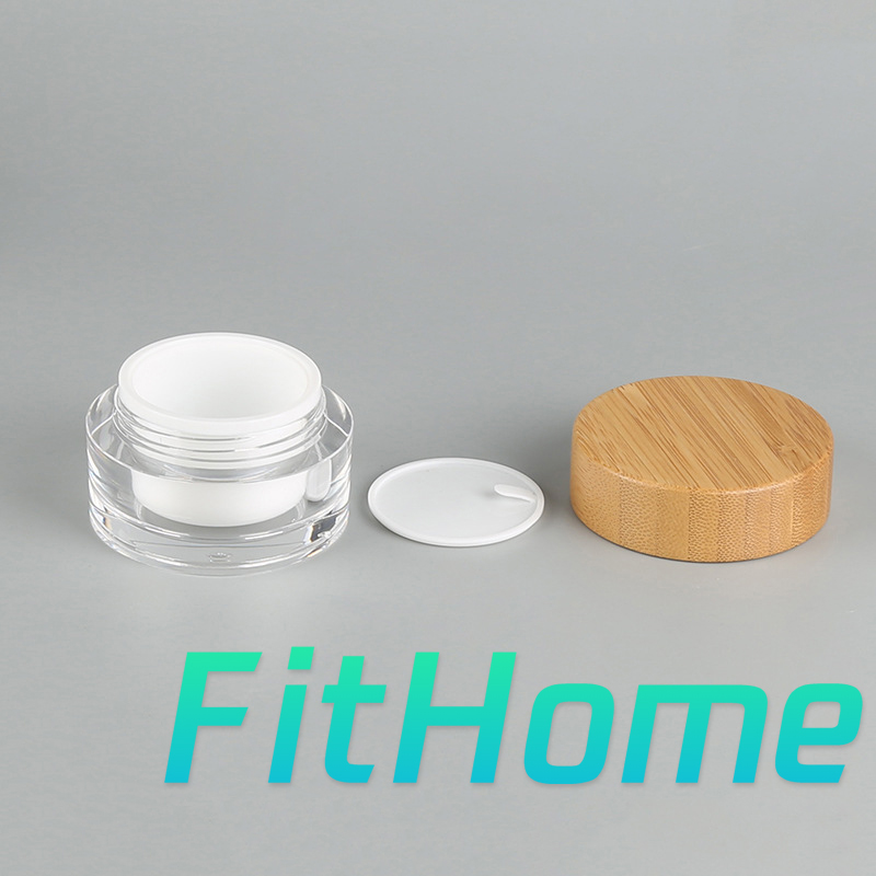 High quality 5g 30g 50g 100g 200g 500g empty bamboo cream cosmetic jar wholesale