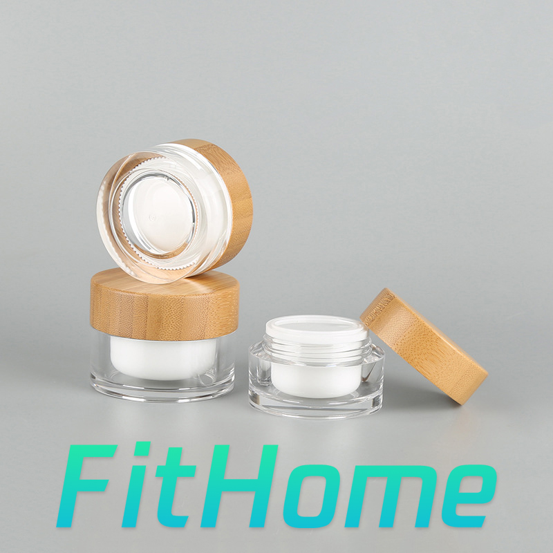 High quality 5g 30g 50g 100g 200g 500g empty bamboo cream cosmetic jar wholesale