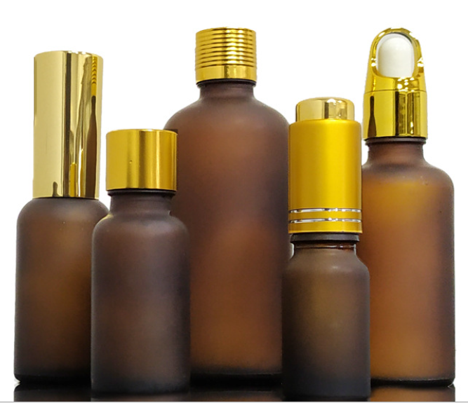 High quality 5ml 10ml 15ml 20ml 30ml 50ml 100ml amber frosting glass bottle essential oil bottle