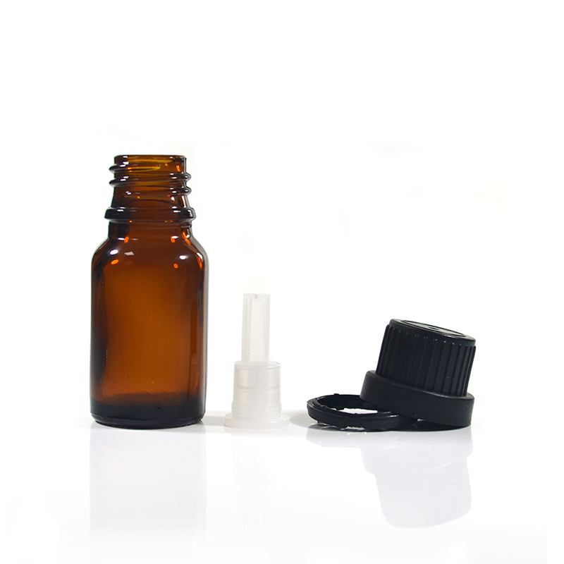 High quality 5ml 10ml 15ml 20ml 30ml 50ml 100ml natuaral amber essential oil glass bottle with tamperproof lid and plug