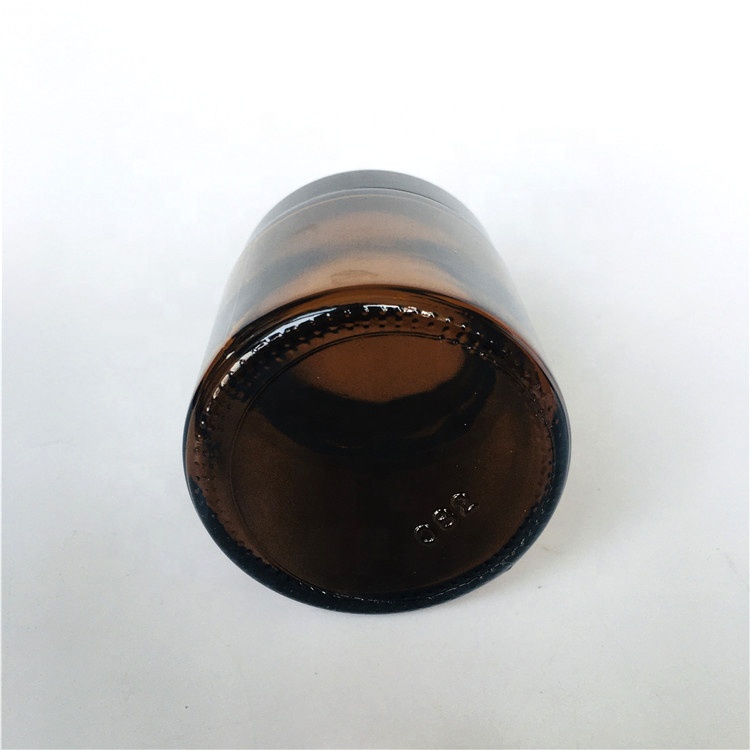 High quality 5ml-200ml amber glass cream jar with black plastic cap