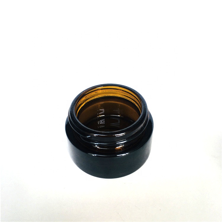 High quality 5ml-200ml amber glass cream jar with black plastic cap