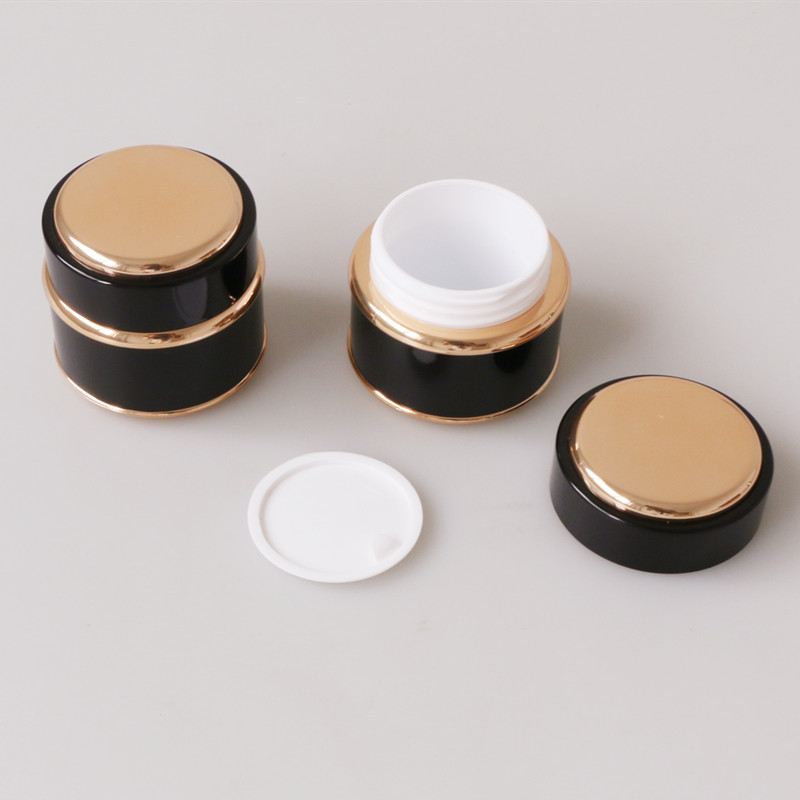 High quality 5ml 7ml 15ml 30ml 50ml matte black plastic cosmetic jars for cream