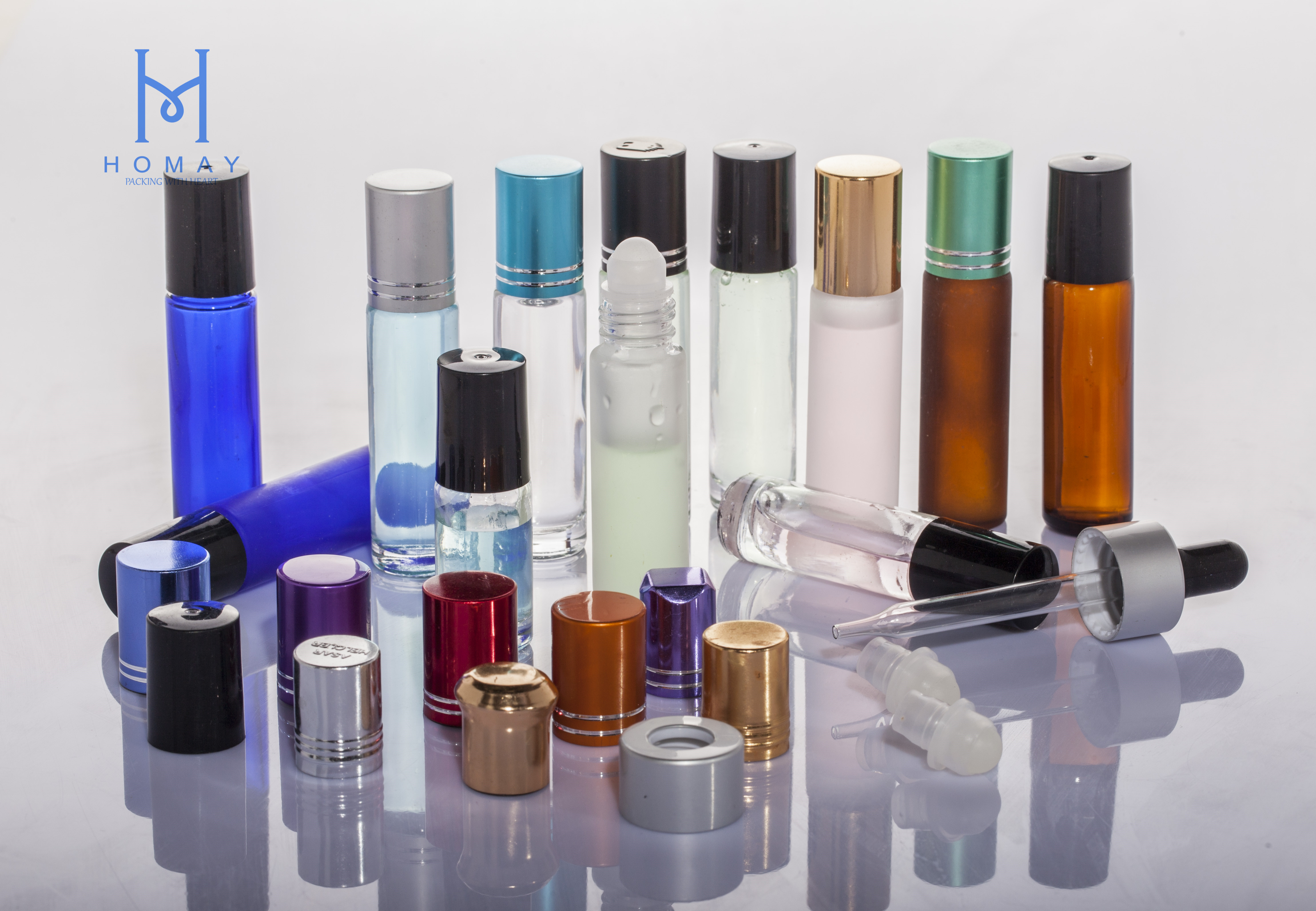 High quality 5ml 8ml 10ml 15ml accept customization empty cosmetic roll on glass bottle