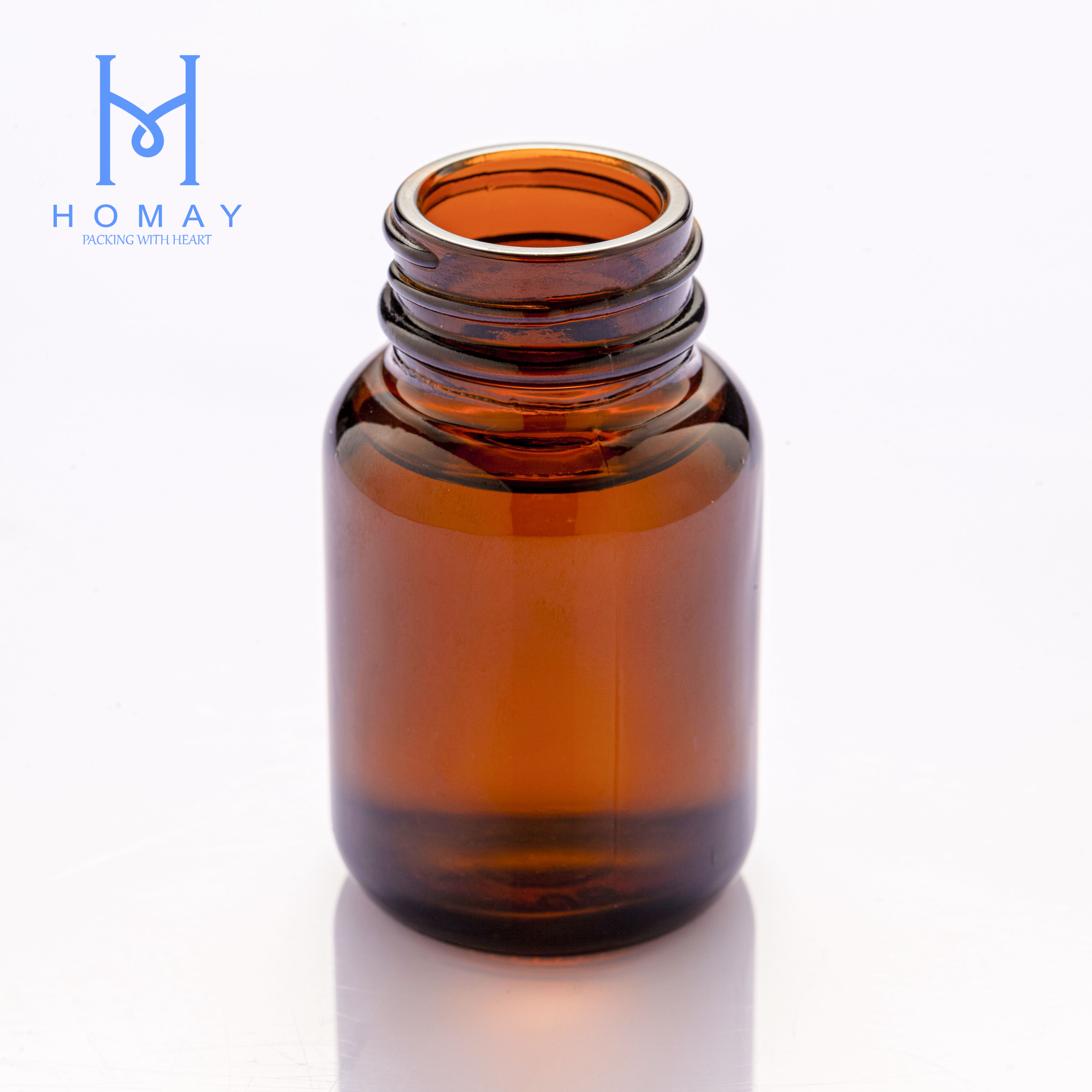High quality 60ml Wide mouth amber glass bottles for pill/tablets