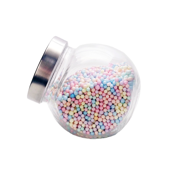High quality 680ml wide mouth flat drum glass storage jar with transparent cap