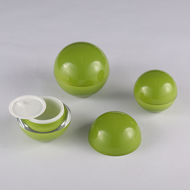 High quality Bottom Price Custom Round Acrylic Jar, Empty Green Screw Cap Jar 5g 10g 30g 50g 100g