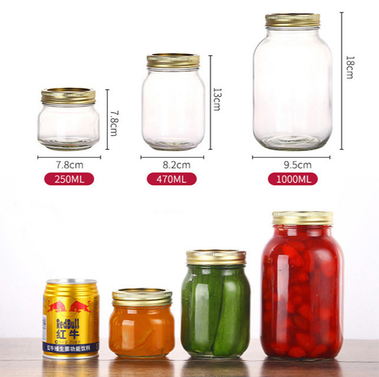 High quality Canning Jar 8oz 16oz 32oz Glass mason jar