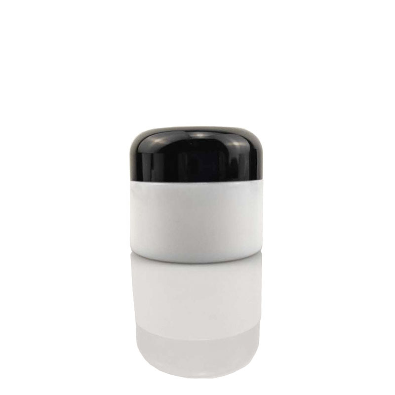 High quality Cosmetic Split White Porcelain Glass Black mushroom lid Cream Jar