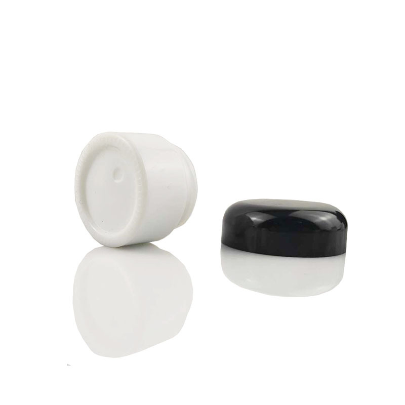 High quality Cosmetic Split White Porcelain Glass Black mushroom lid Cream Jar