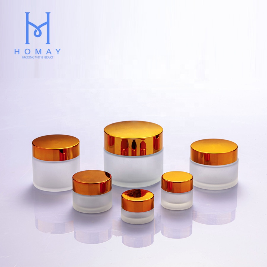 High quality Customized skincare packaging 60g frosted glass cosmetic cream jar