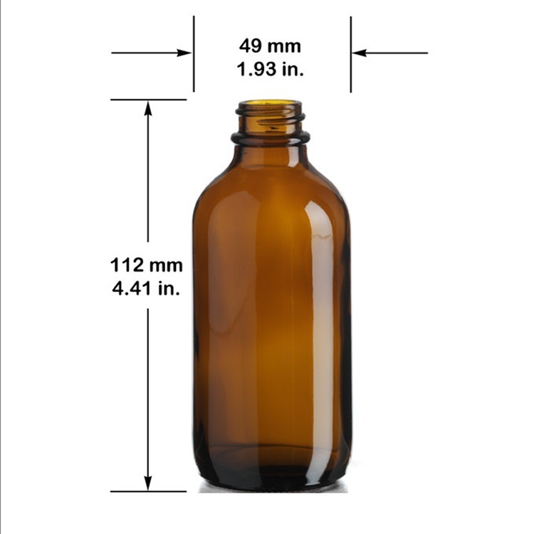High quality GPI22-400 4oz 120ml amber /brown boston round glass bottle
