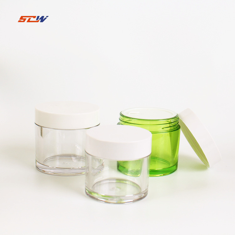 High quality Green 50g 100g PET Plastic Cream Jar Skin Care Cream Jar
