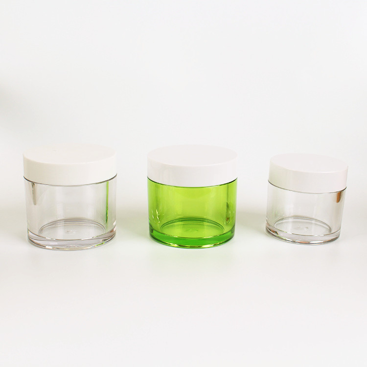 High quality Green 50g 100g PET Plastic Cream Jar Skin Care Cream Jar