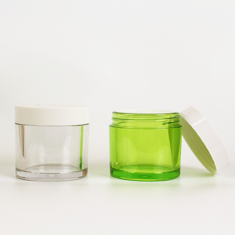 High quality Green 50g 100g PET Plastic Cream Jar Skin Care Cream Jar