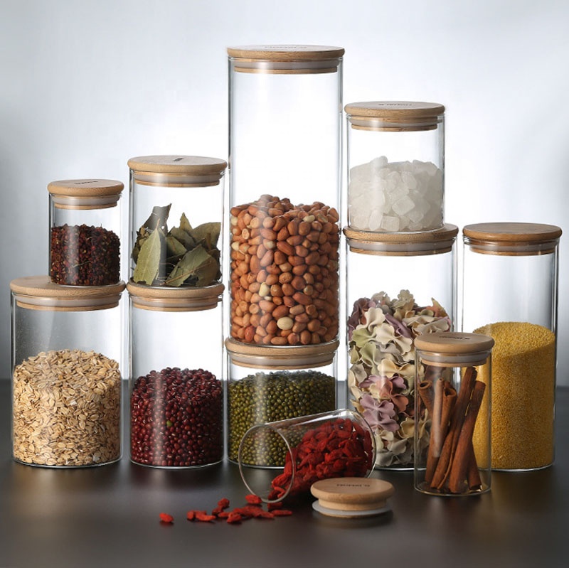 High quality Kitchen store glass storage jars containers for food