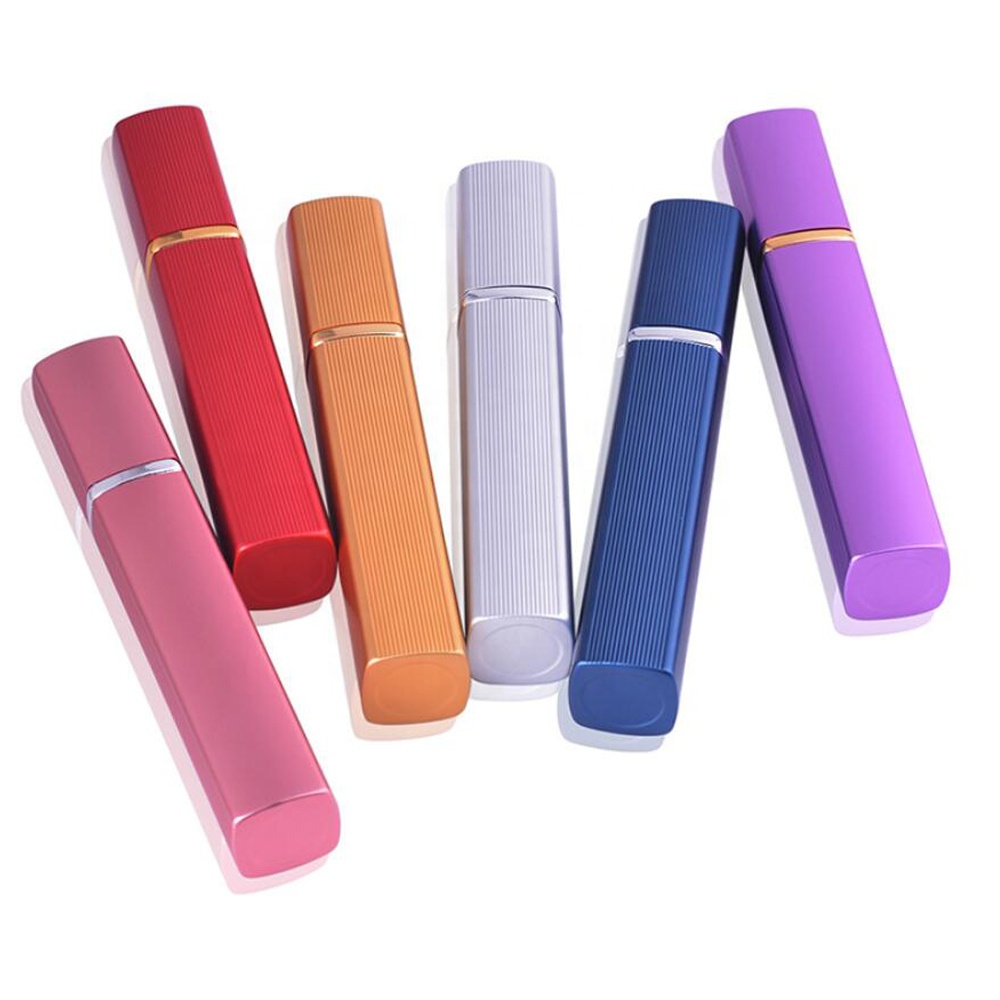 High quality Metal aluminum spray plating portable pocket 12ml glass perfume bottles