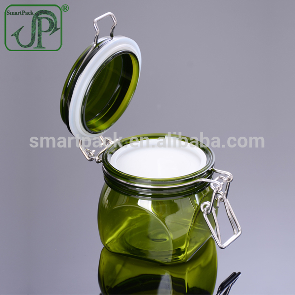 High quality PET Clip Top jars plastic storage jar Airtight jar 220g