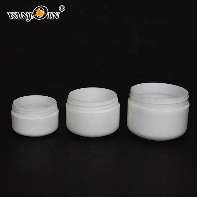 High quality PET double wall plastic cream jars for cosmetic packaging 4oz 8oz body scrub colorful empty containers