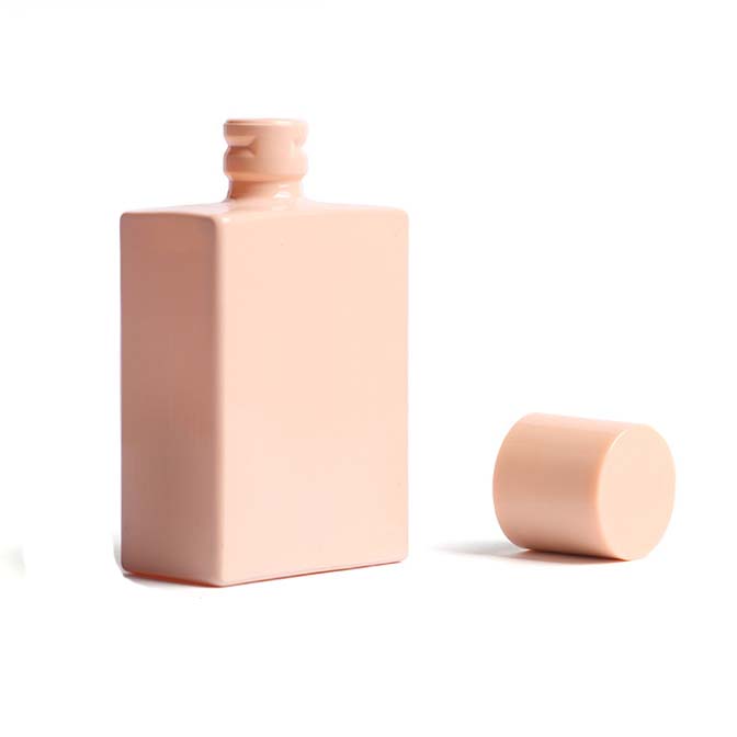 High quality Refillable Frosted pink glass perfume bottle spray perfume bottle 50ml 100ml