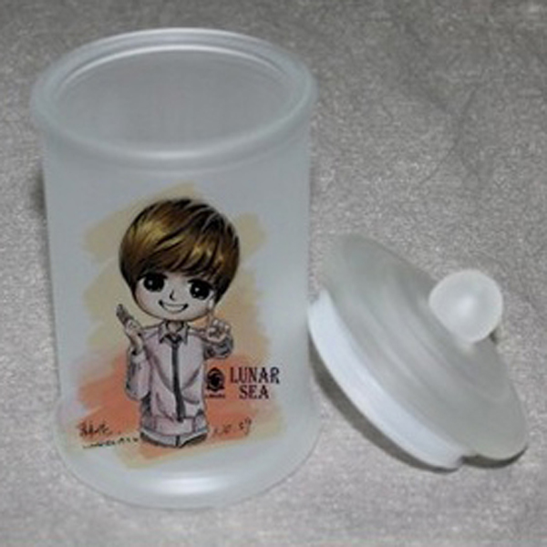 High quality Sublimation sandy transparent Glass Seal Pot