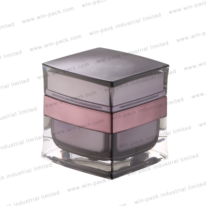 High quality acrylic double wall silver cosmetic cream jar 15g 30g 50g