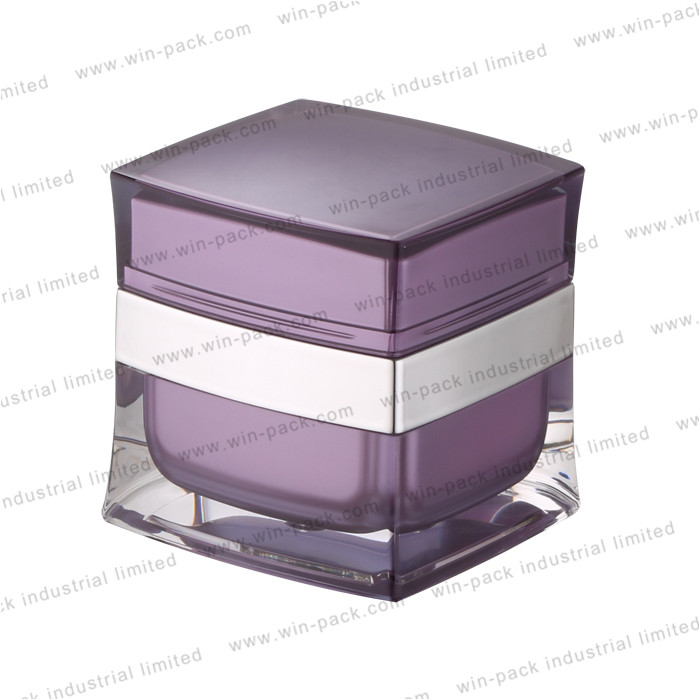 High quality acrylic double wall silver cosmetic cream jar 15g 30g 50g