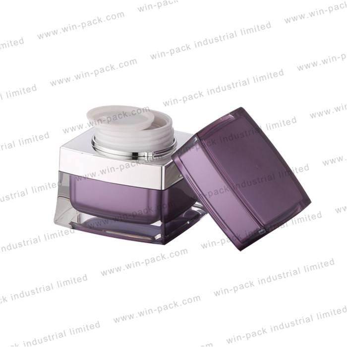 High quality acrylic double wall silver cosmetic cream jar 15g 30g 50g