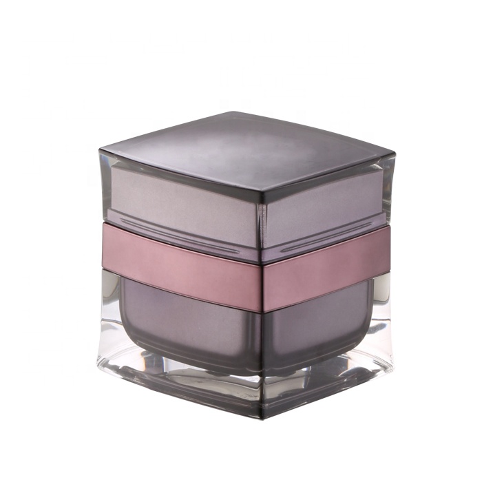 High quality acrylic double wall silver cosmetic cream jar 15g 30g 50g