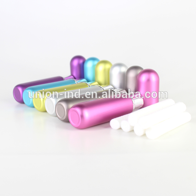 High quality aluminum nasal inhaler essential oil bottle with wick
