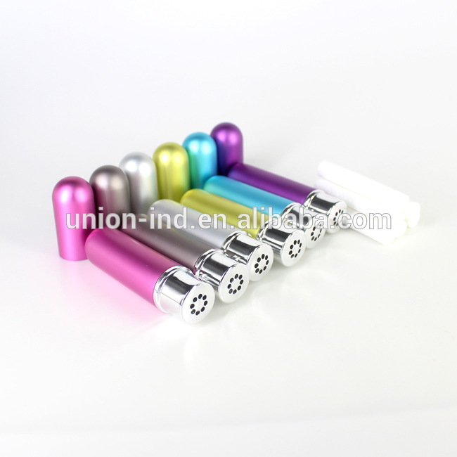 High quality aluminum nasal inhaler essential oil bottle with wick