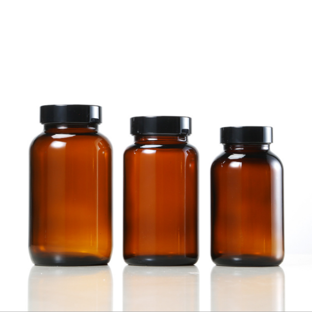 High quality amber and clear glass bottle for medicine and capsule