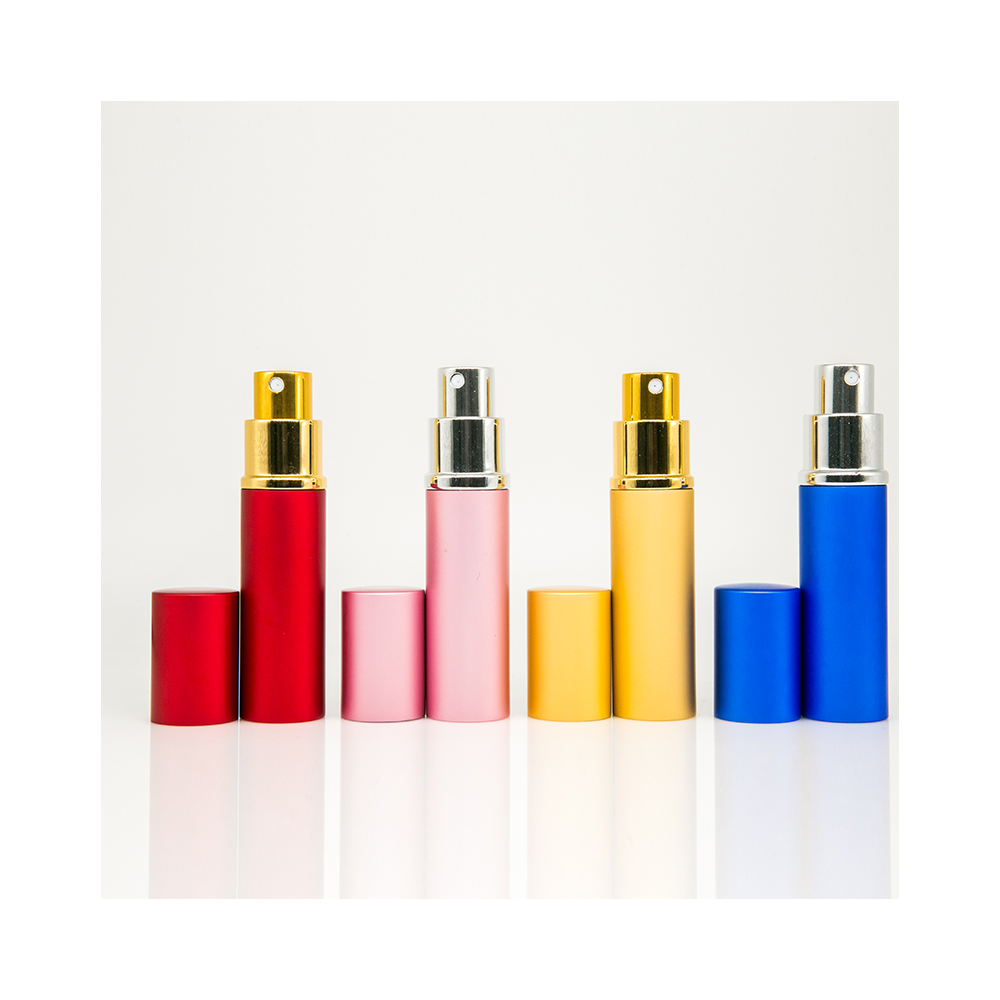 High quality anodized aluminum rotatable container glass liner lotion spray bottle