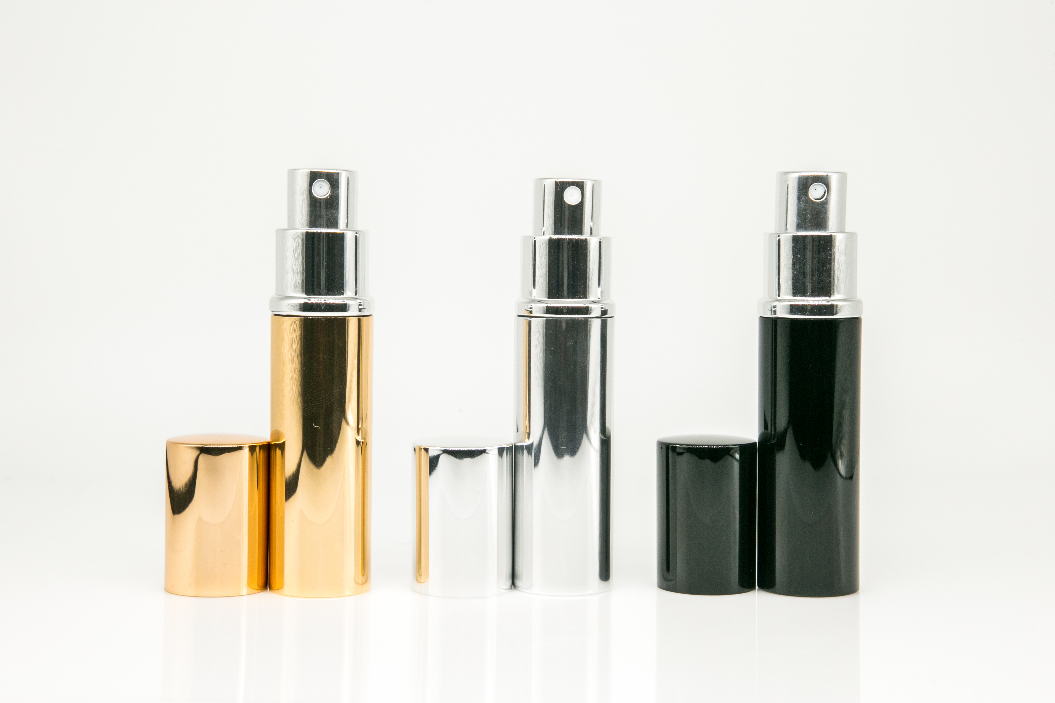 High quality anodized aluminum rotatable container glass liner lotion spray bottle