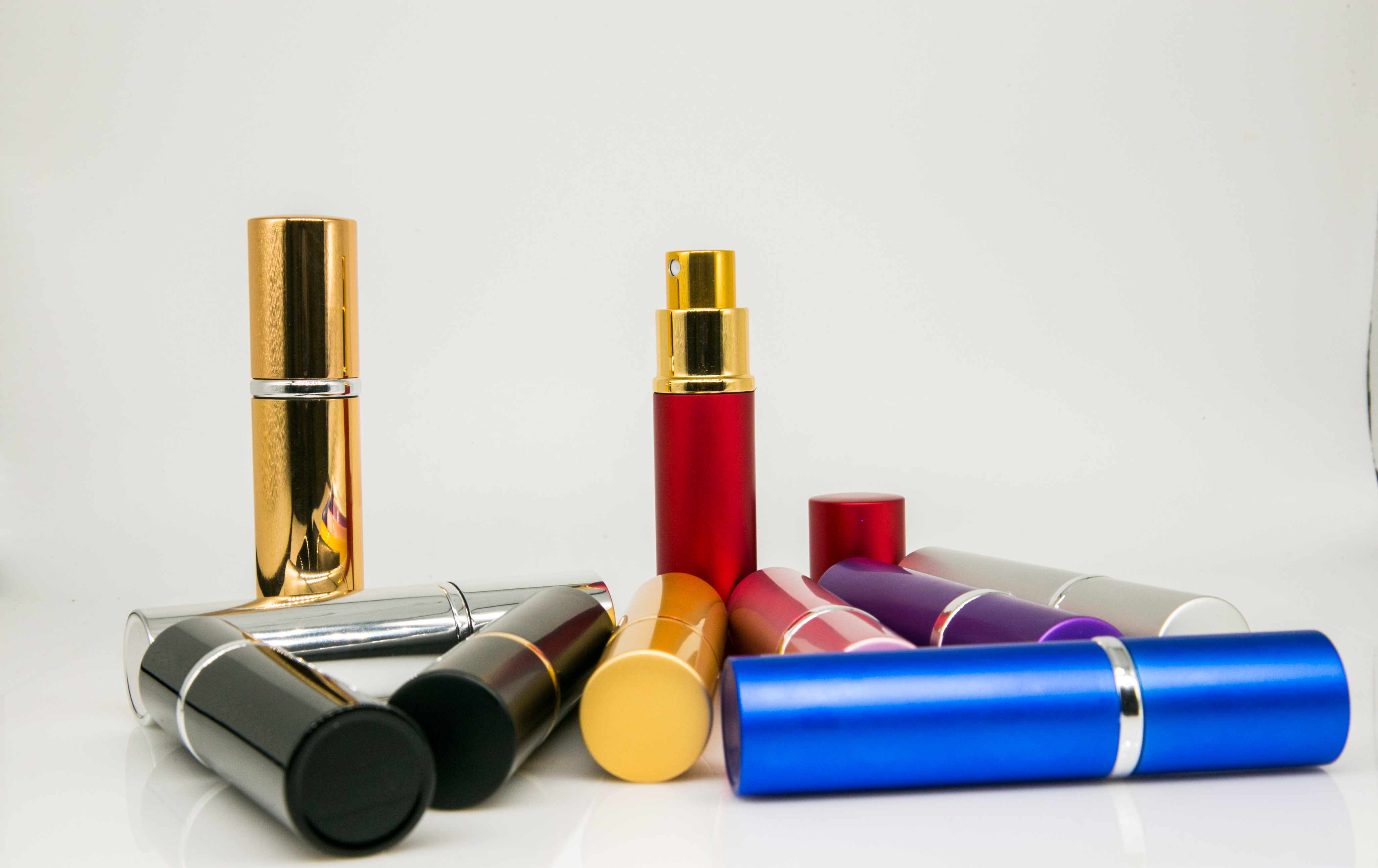High quality anodized aluminum rotatable container glass liner lotion spray bottle